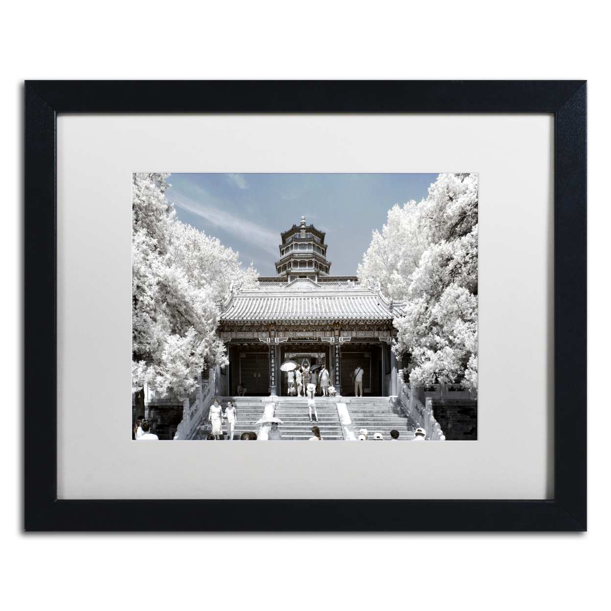 Trademark Global Philippe Hugonnard White Palace I Black Wooden Framed Art 18 x 22 Inches