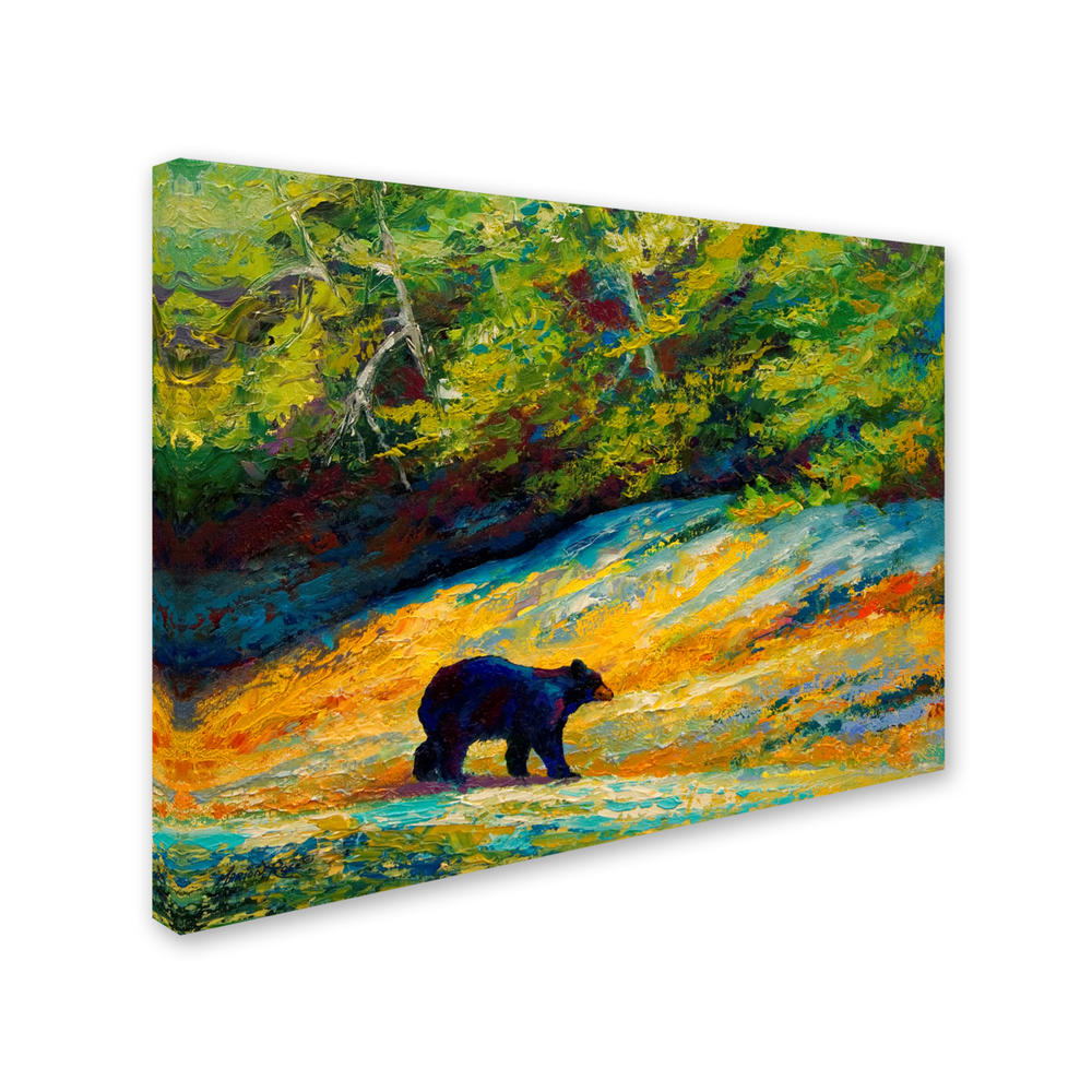 Trademark Global Marion Rose Beach Lunch Black Bear Ready to Hang Canvas Art 35 x 47 Inches Made in USA