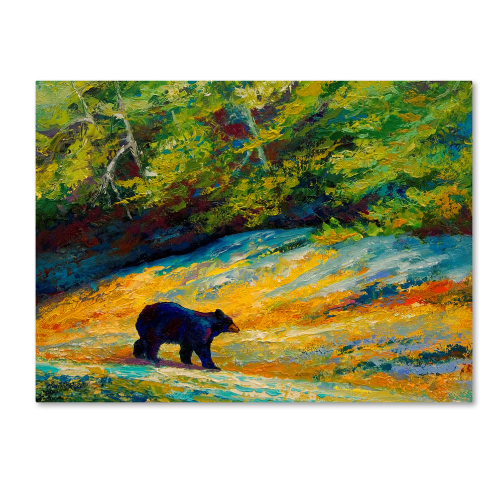 Trademark Global Marion Rose Beach Lunch Black Bear Ready to Hang Canvas Art 35 x 47 Inches Made in USA