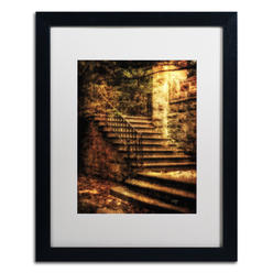 Trademark Global Lois Bryan Abandoned Stone Staircase Black Wooden Framed Art 18 x 22 Inches