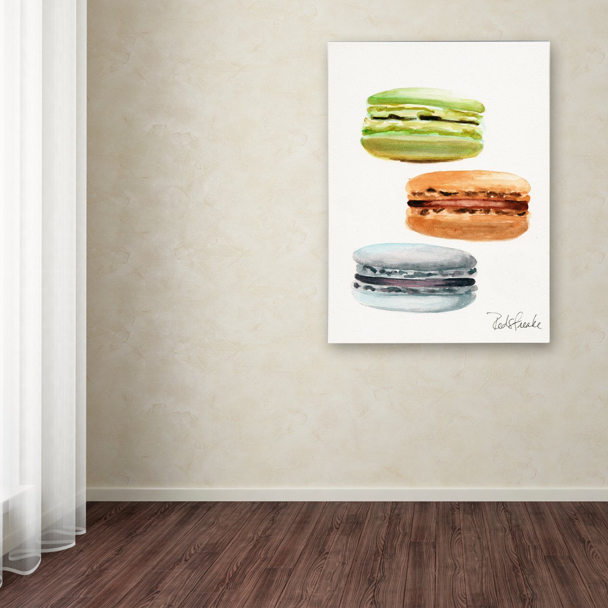 Trademark Global Jennifer Redstreake 3 Macarons No Words Canvas Art 18 x 24