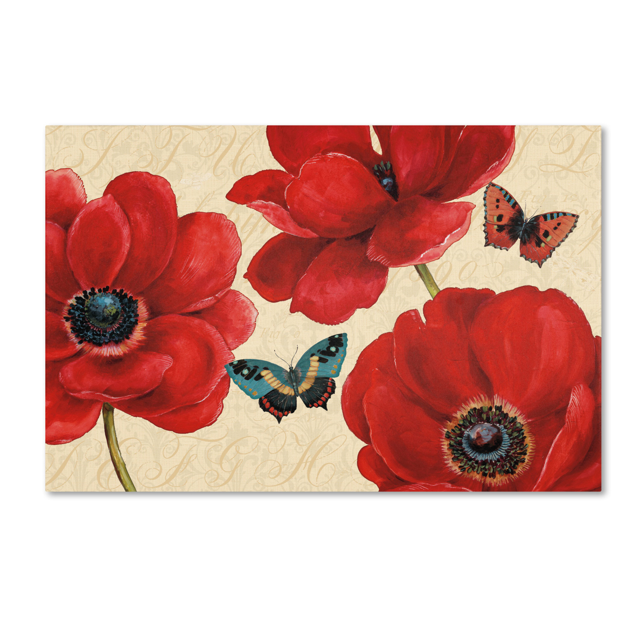 Trademark Global Daphne Brissonnet Petals and Wings on Beige I Canvas Art 16 x 24
