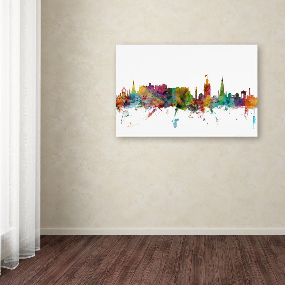 Trademark Global Michael Tompsett Edinburgh Scotland Skyline II Canvas Art 16 x 24