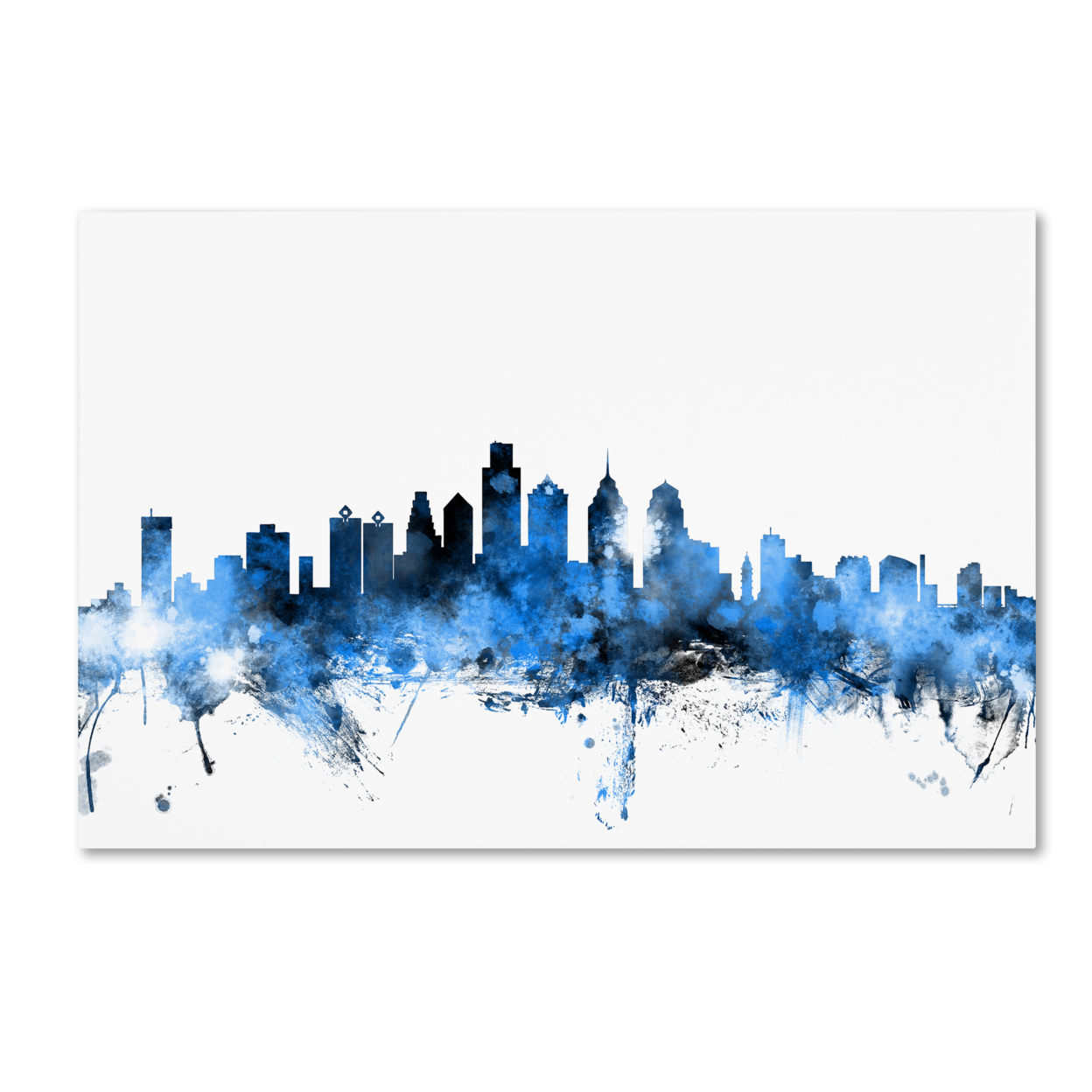 Trademark Global Michael Tompsett Philadelphia Pennsylvania Skyline II Canvas Art 16 x 24