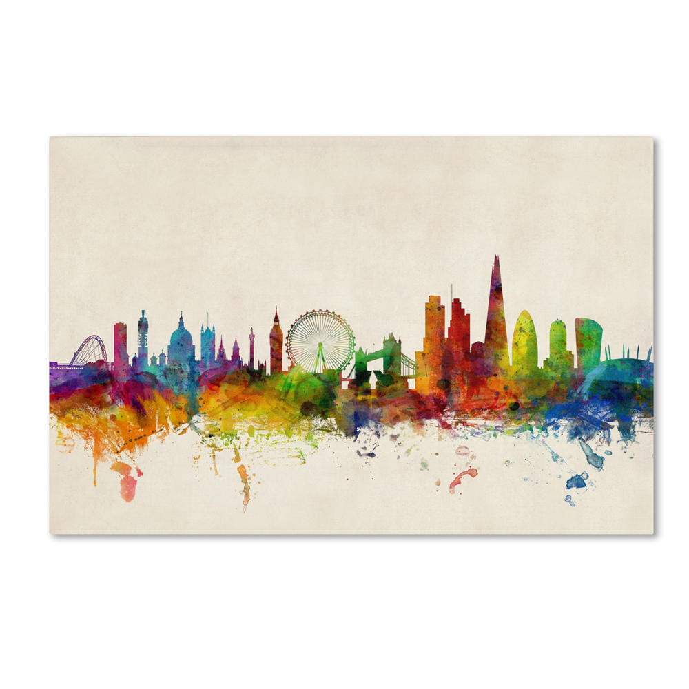 Trademark Global Michael Tompsett London England Skyline VII Canvas Art 16 x 24