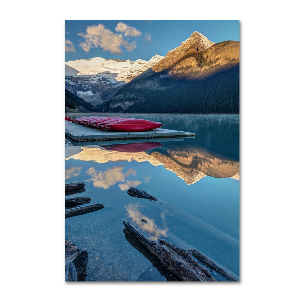 Trademark Global Pierre Leclerc Lake Louise Canoes Canvas Art 16 x 24