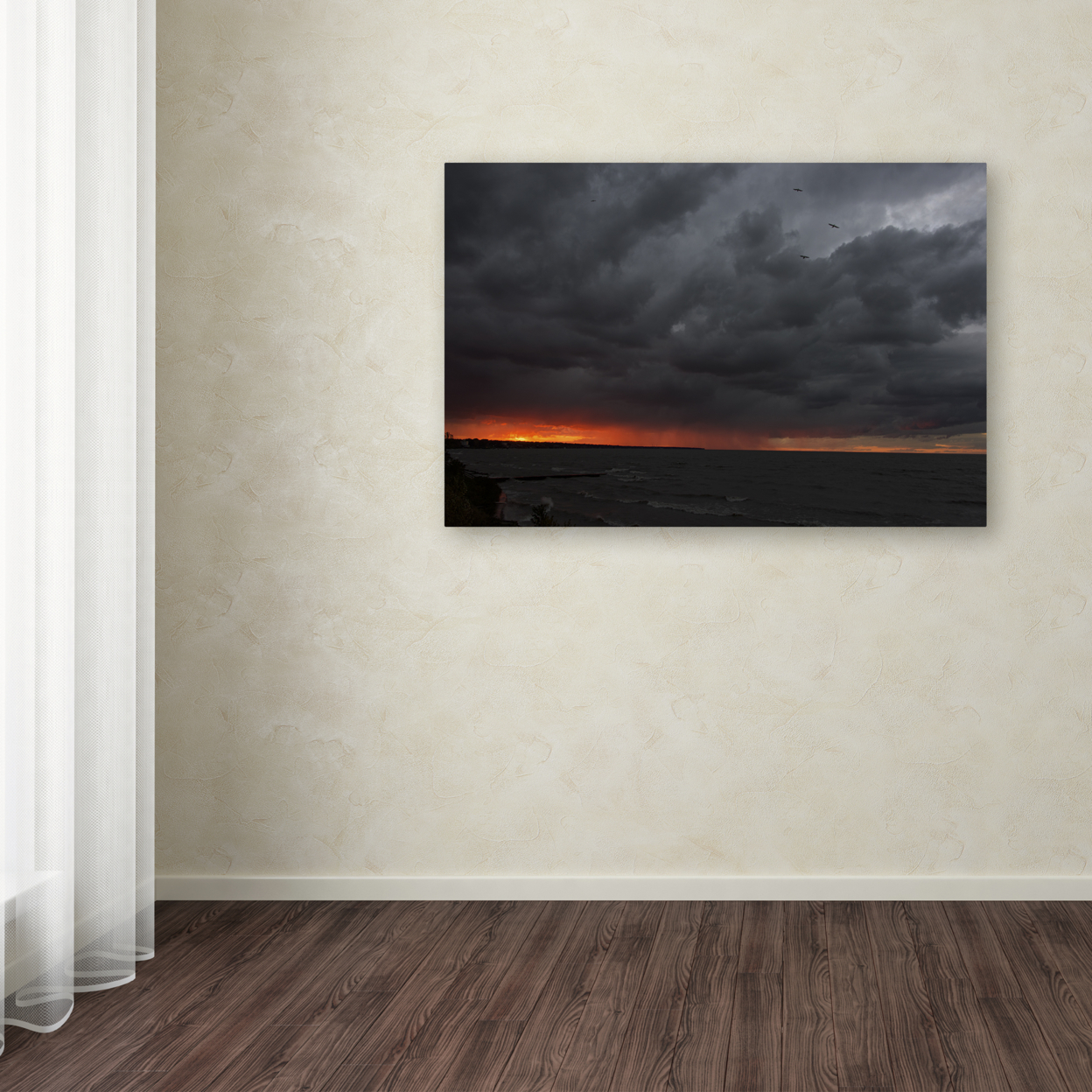 Trademark Global Kurt Shaffer Stormy October Sunset Canvas Art 16 x 24