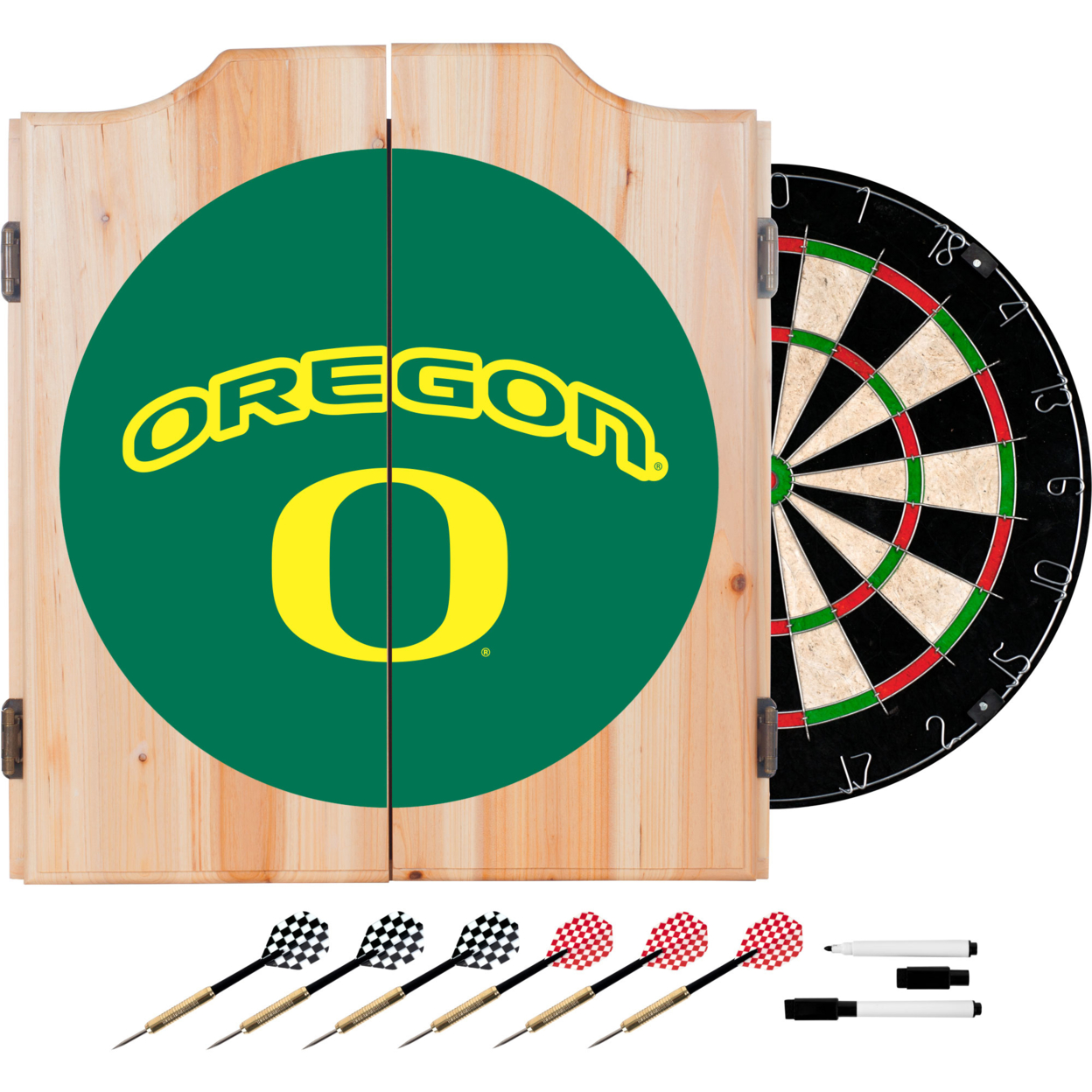 ADG Source University of Oregon Wood Dart Cabinet Set