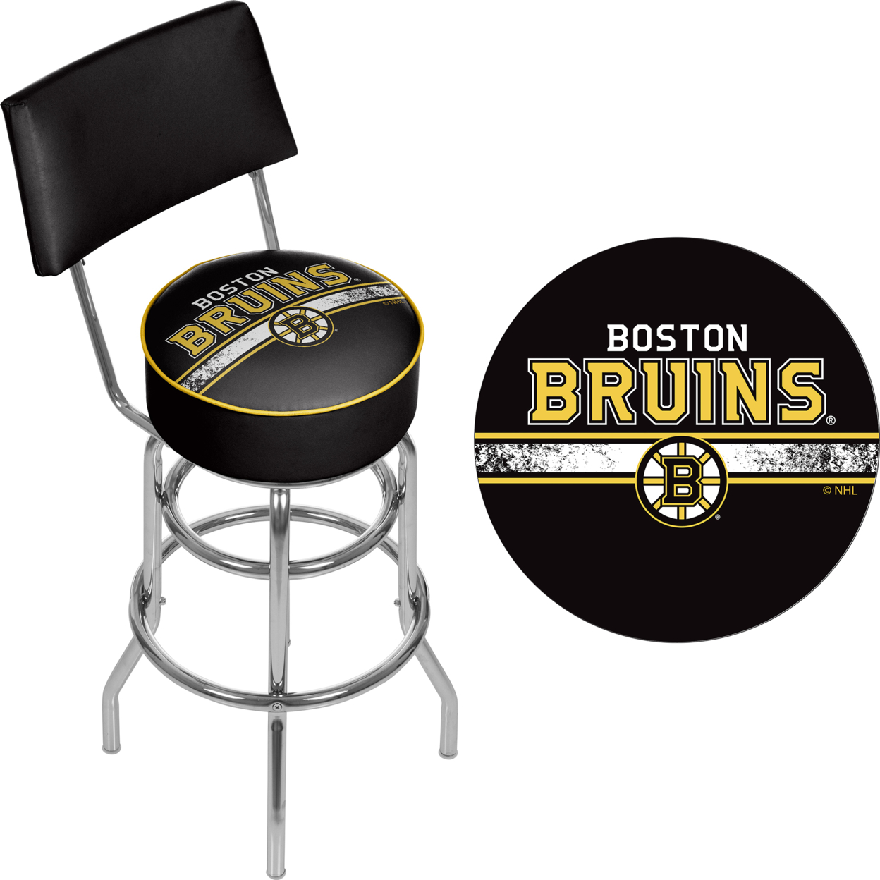 ADG Source NHL Swivel Swivel Bar Stool with Back - Boston Bruins