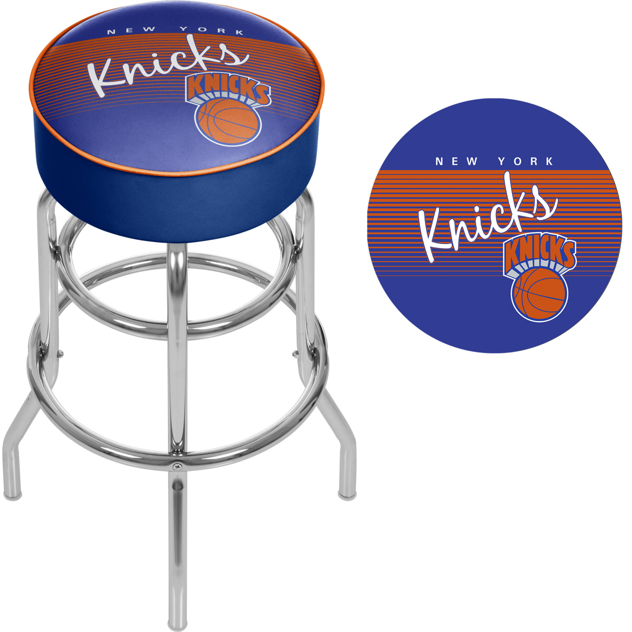 ADG Source York Knicks NBA Hardwood Classics Padded Swivel Bar Stool 30 Inches High