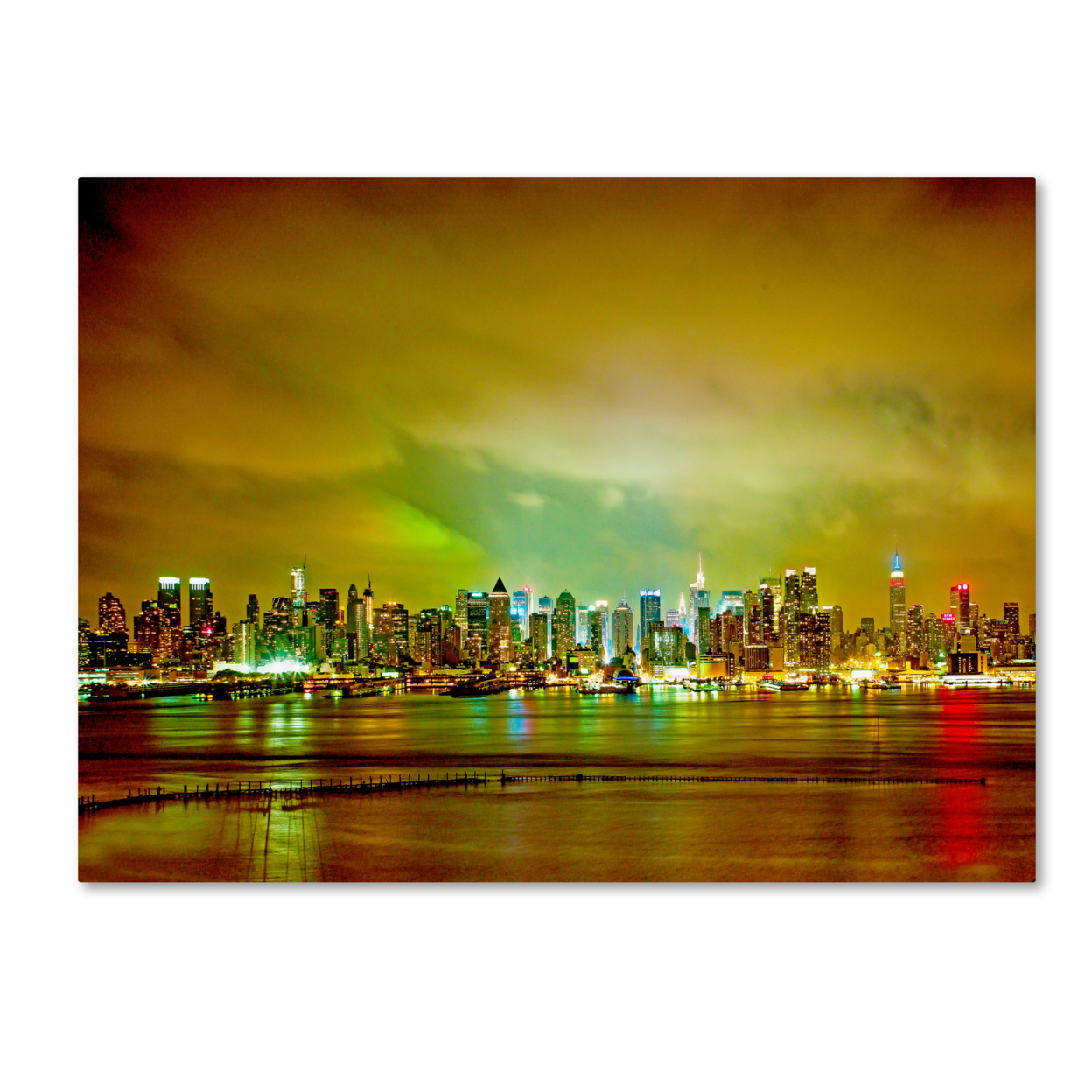 Trademark Global Preston City Skyline Canvas Wall Art 35 x 47 Inches