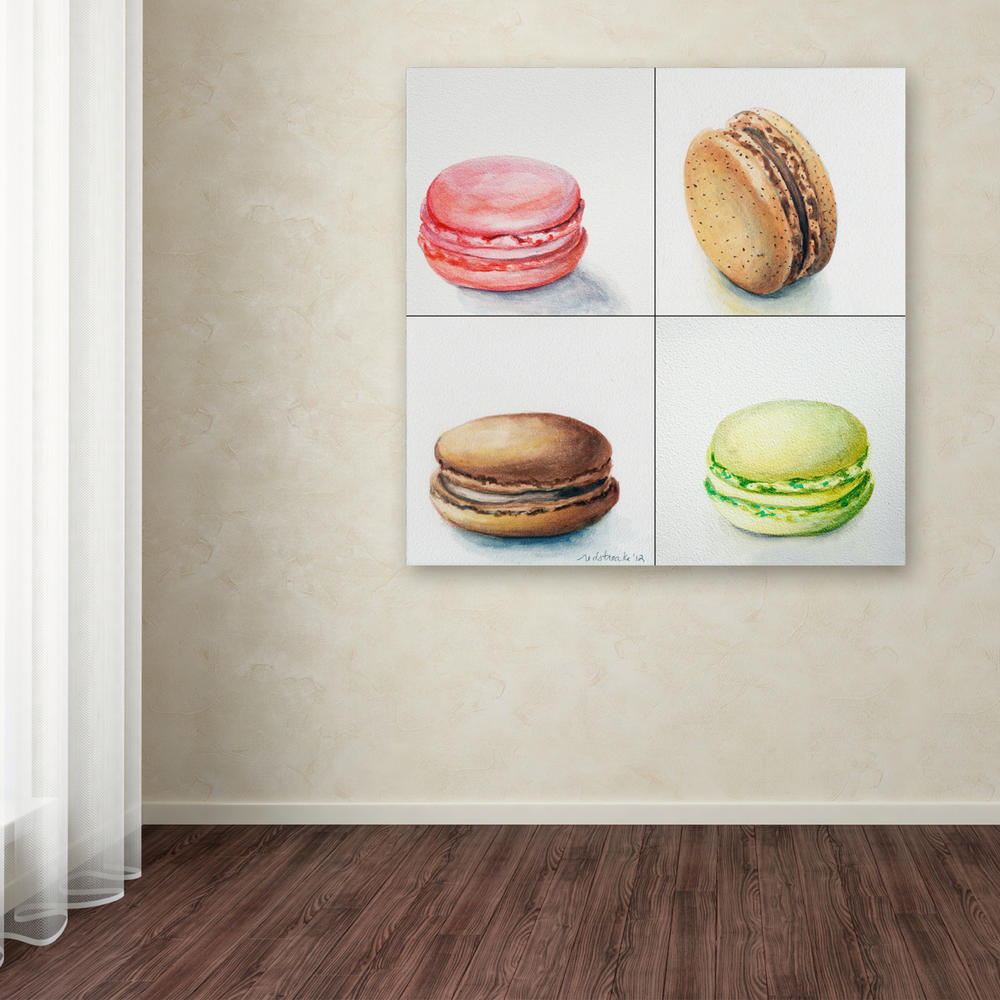Trademark Global Jennifer Redstreake 4 Macarons Huge Canvas Art 35 x 35