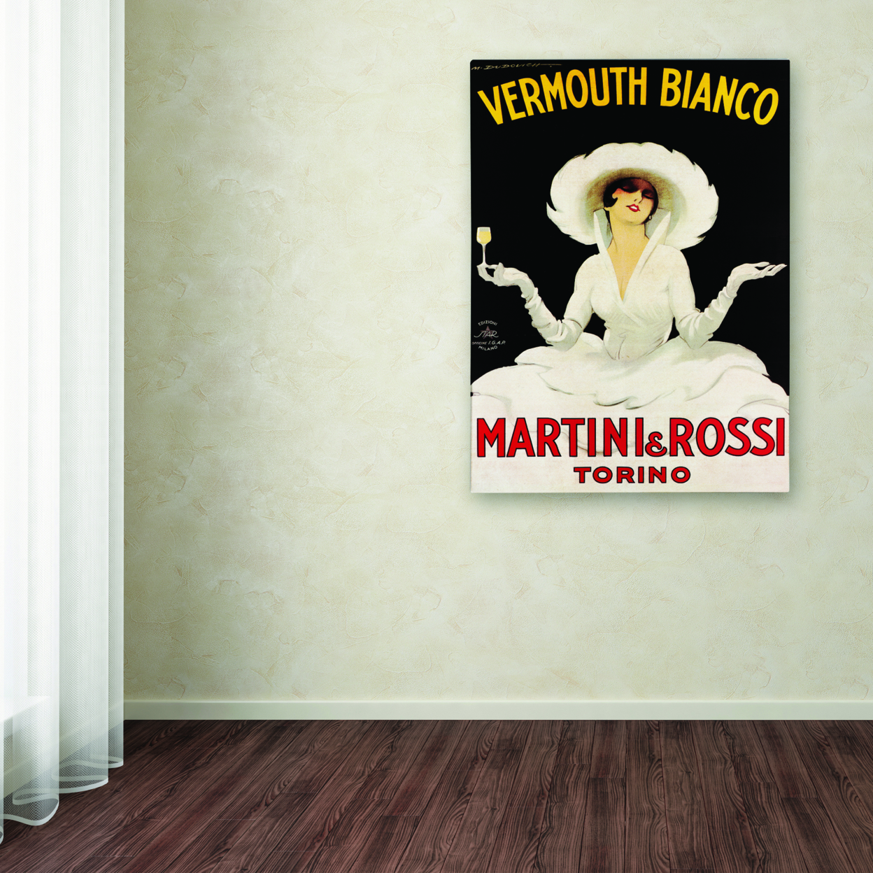 Trademark Global Vermouth Bianco Martini and Rossi by Marcello Dudovich Canvas Wall Art 35 x 47