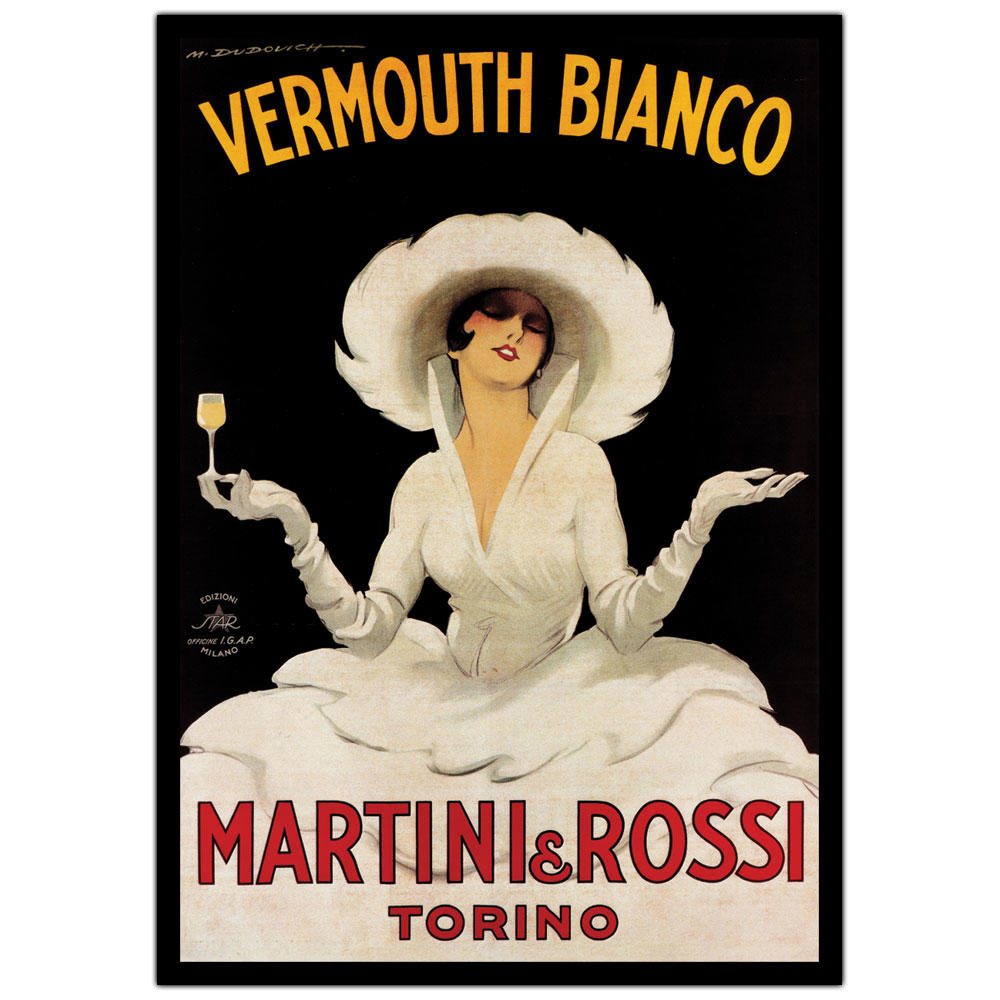 Trademark Global Vermouth Bianco Martini and Rossi by Marcello Dudovich Canvas Wall Art 35 x 47
