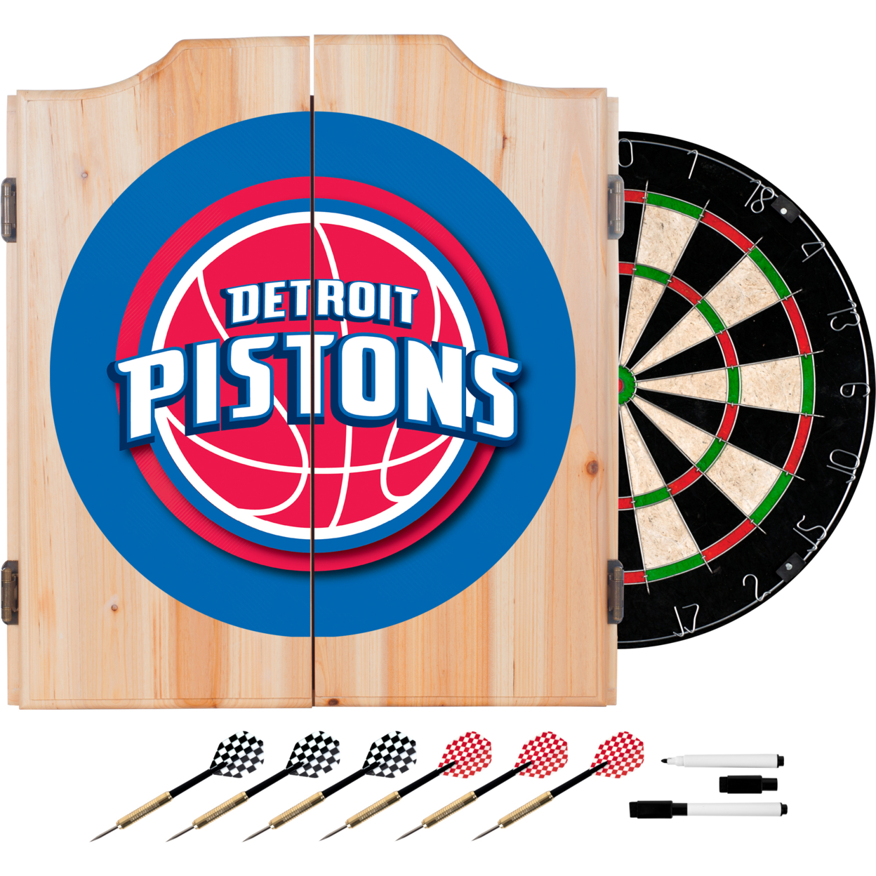 ADG Source Detroit Pistons NBA Wood Dart Cabinet Set