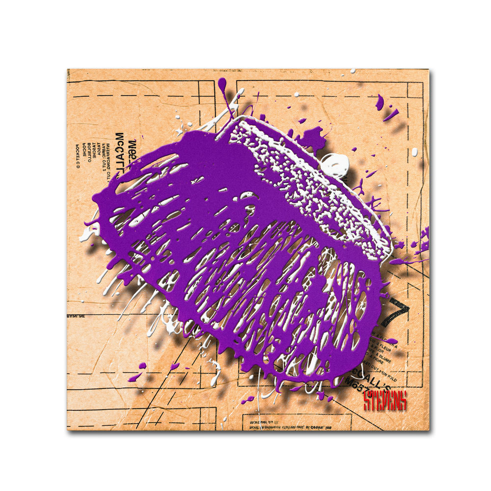Trademark Global Roderick Stevens Snap Purse Purple Canvas Wall Art 14 x 14