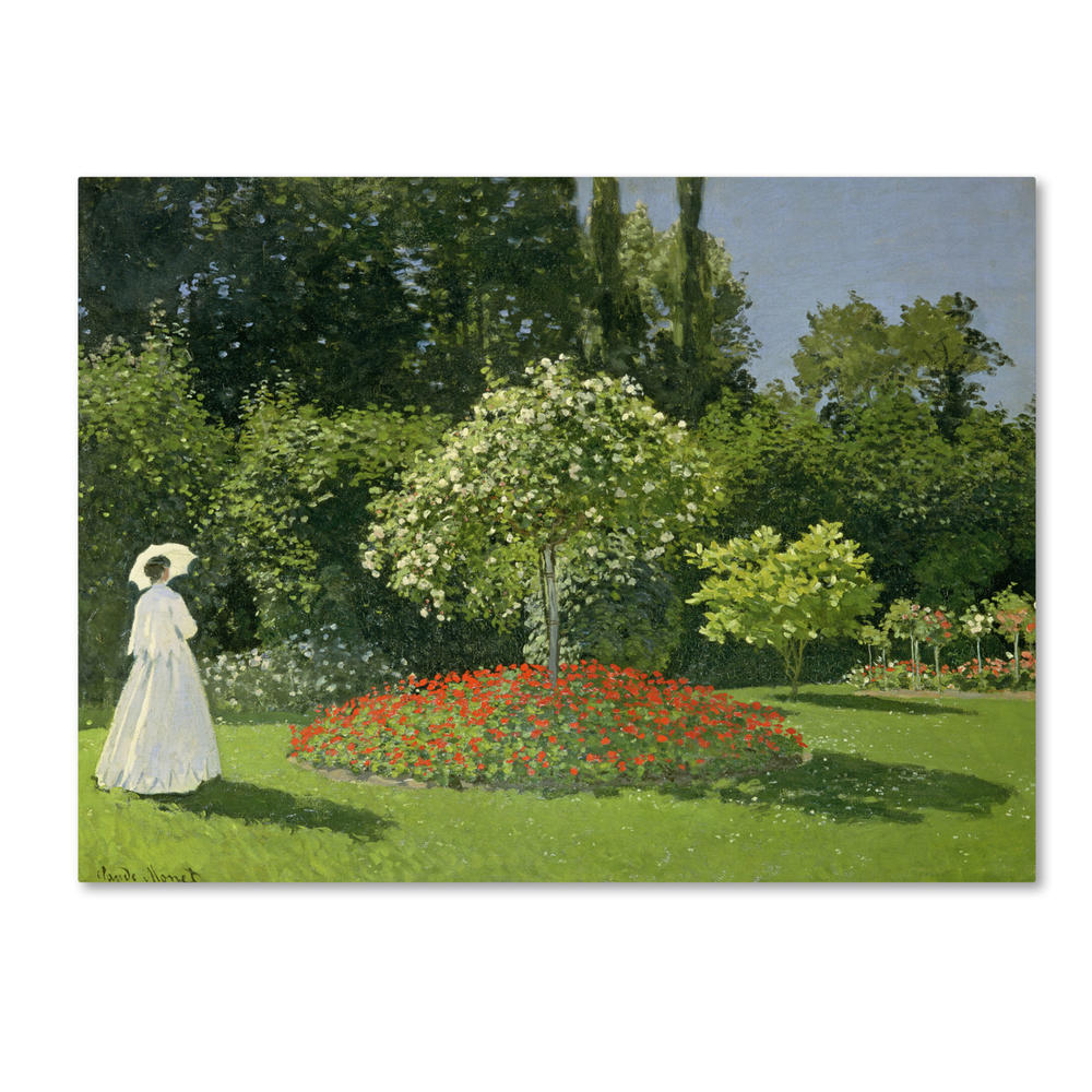 Trademark Global Claude Monet Jeanne Marie Lecadre in the Garden 14 x 19 Canvas Art