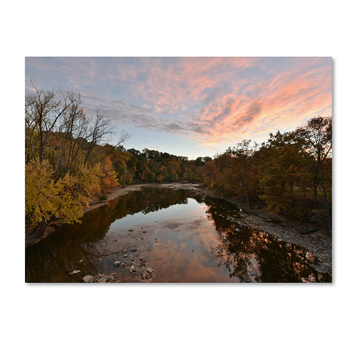 Trademark Global Kurt Shaffer Rocky River Autumn Sunset 14 x 19 Canvas Art