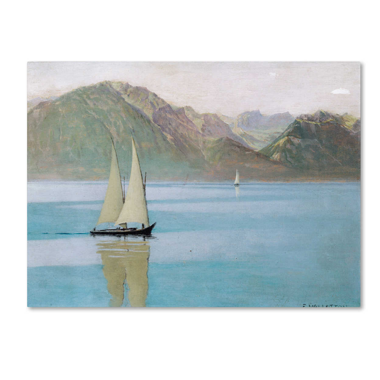 Trademark Global Felix Vallotton Boat On Lake Geneva 1892 14 x 19 Canvas Art