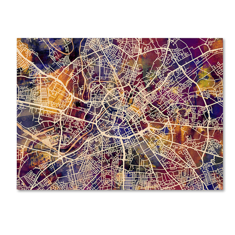 Trademark Global Michael Tompsett Manchester Street Map 14 x 19 Canvas Art