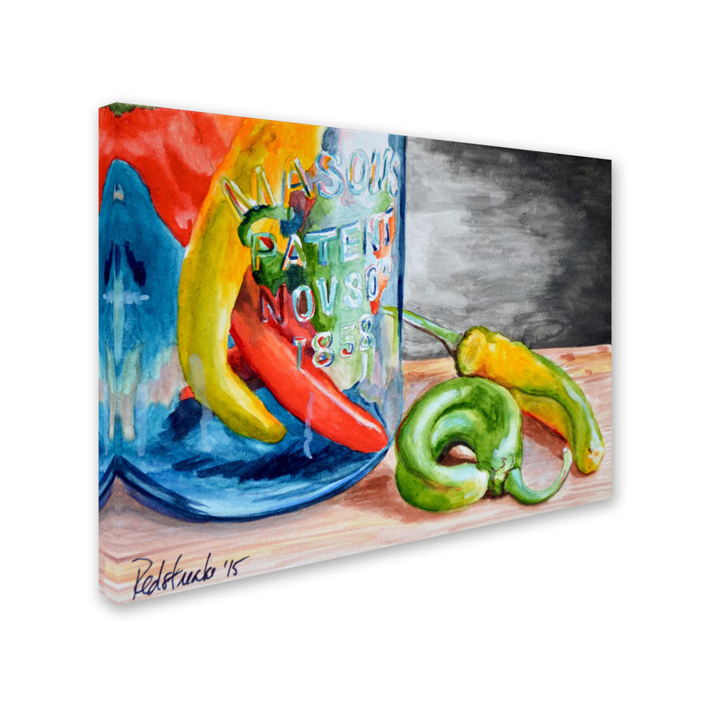 Trademark Global Jennifer Redstreake Chili Peppers 14 x 19 Canvas Art
