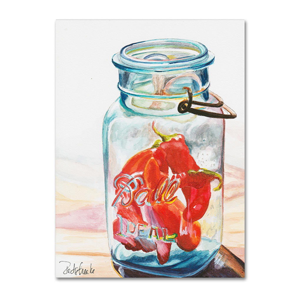 Trademark Global Jennifer Redstreake Ball Jar Ideal Peppers 14 x 19 Canvas Art