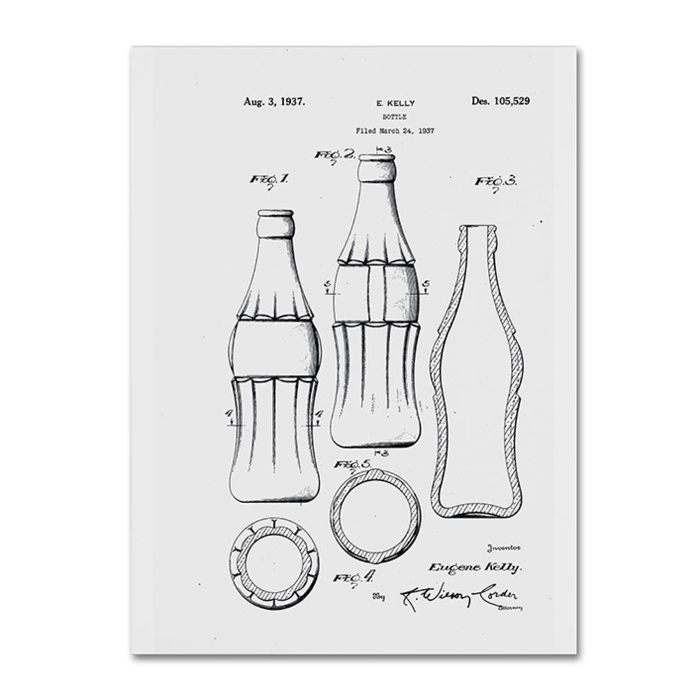 Trademark Global Claire Doherty Coca Cola Bottle Patent 1937 White 14 x 19 Canvas Art