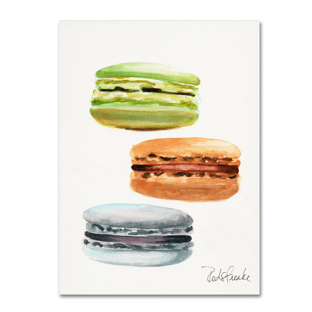 Trademark Global Jennifer Redstreake 3 Macarons No Words 14 x 19 Canvas Art