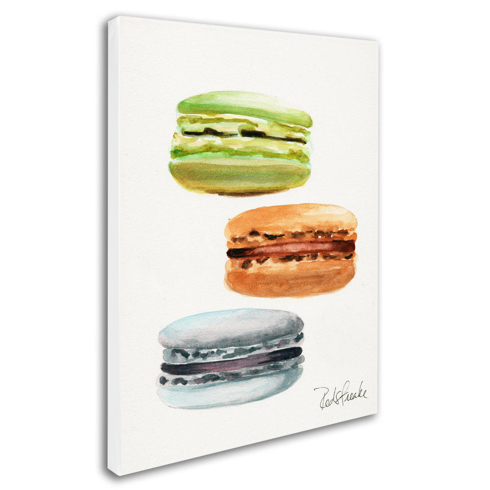 Trademark Global Jennifer Redstreake 3 Macarons No Words 14 x 19 Canvas Art