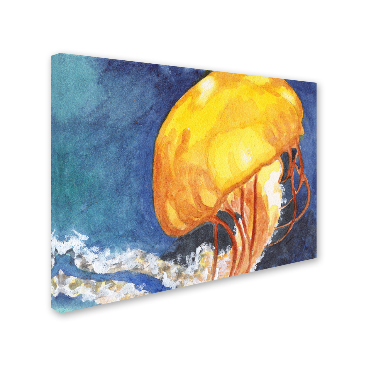 Trademark Global Jennifer Redstreake Jelly Fish II 14 x 19 Canvas Art