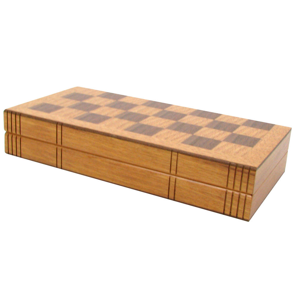 Trademark Global TG Wooden Book Style Chess Board w/ Staunton Chessmen
