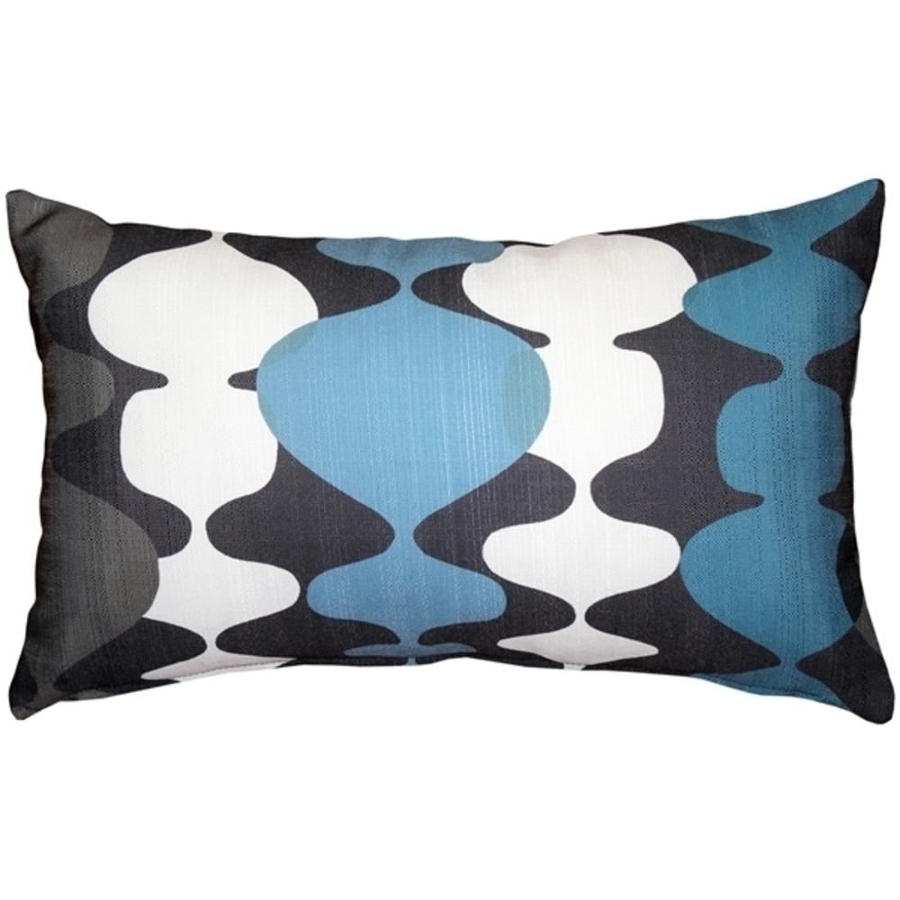 Pillow Decor - Lava Lamp Charcoal Blue 12x19 Throw Pillow
