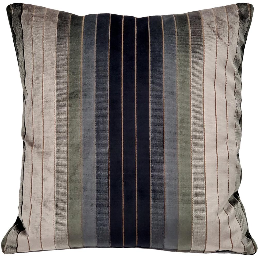 Pillow Dcor Carbon Stripes Textured Velvet Throw Pillow 20x20 Inches Square, Complete Pillow with Polyfill Pillow Insert