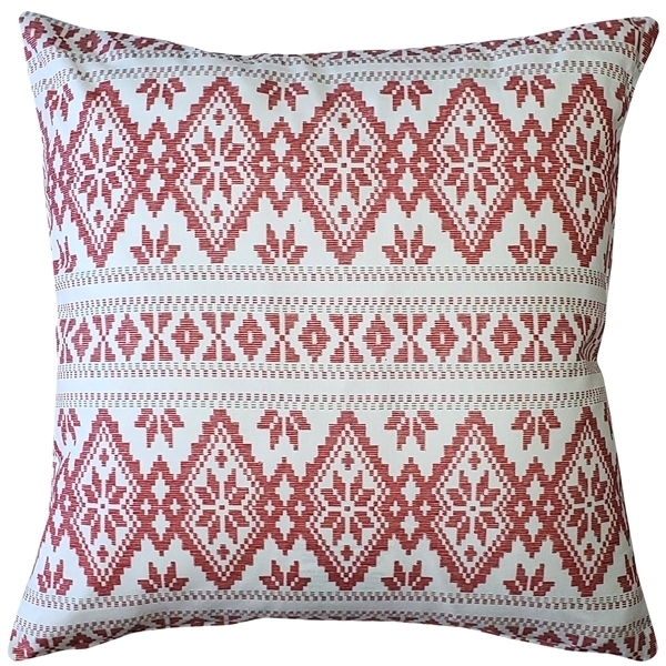 Pillow Decor - Malmo Red Diamond Throw Pillow 17x17