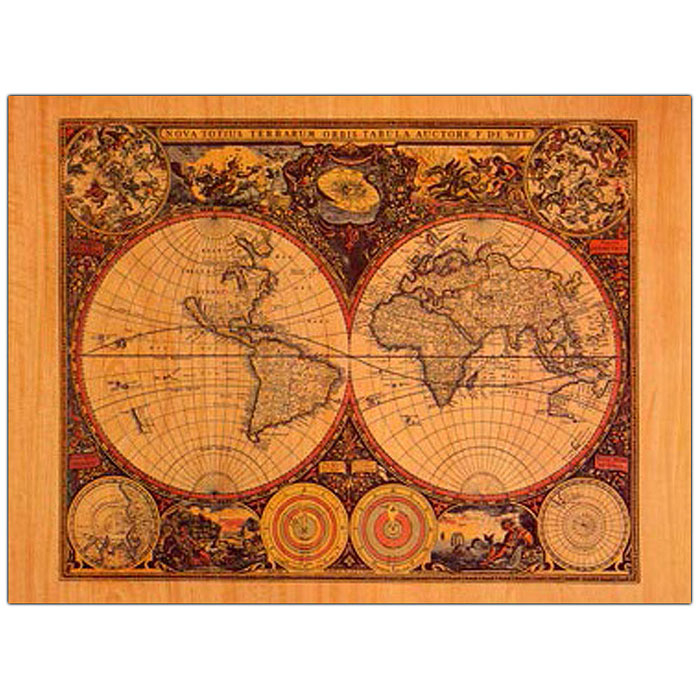 Trademark Global Vintage Look World Map 14 x 19 Canvas Art