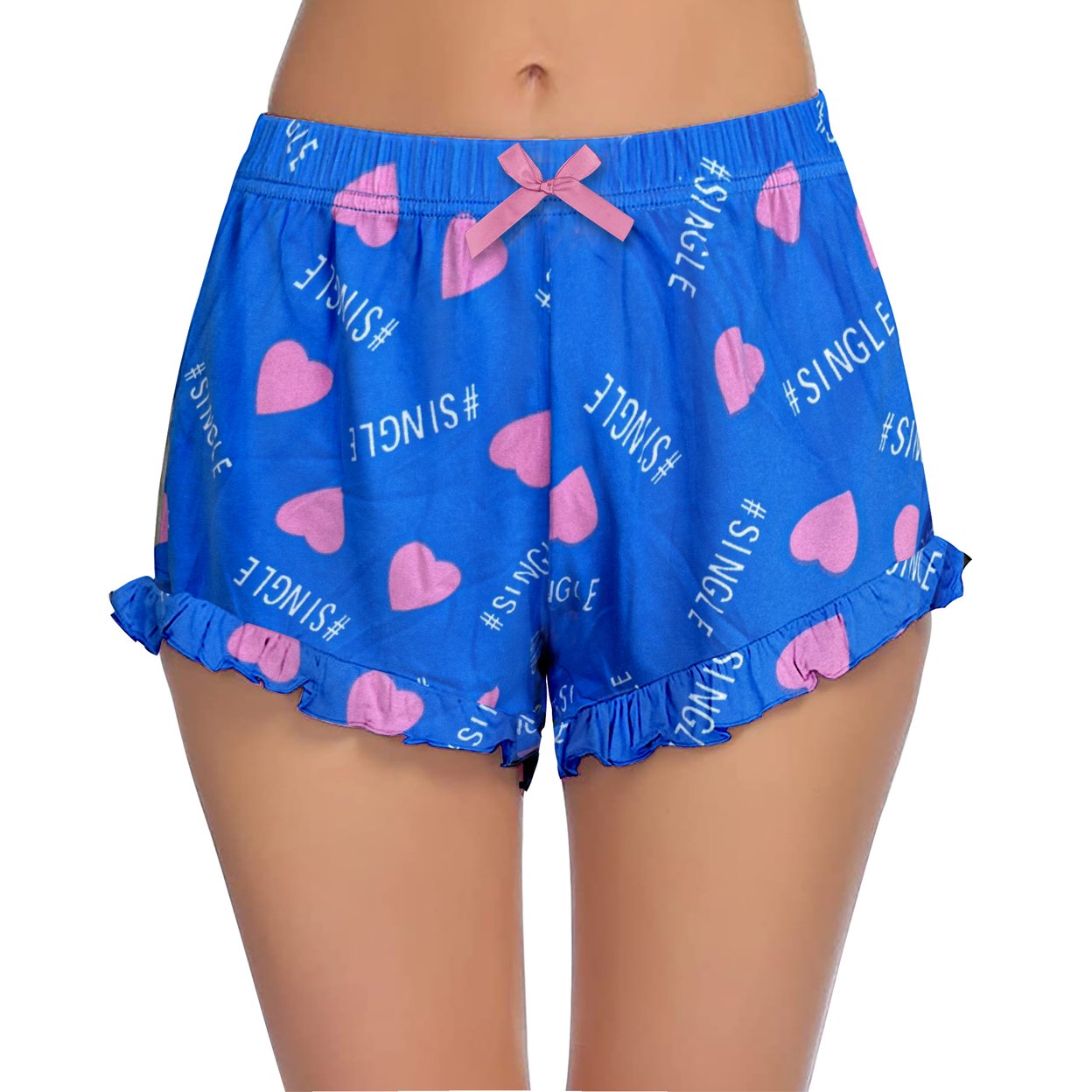 Bargain Hunters 4-Pack: Womens Ultra-Soft Cozy Fun Print Ruffled Hem Sleep Lounge Pajama Shorts