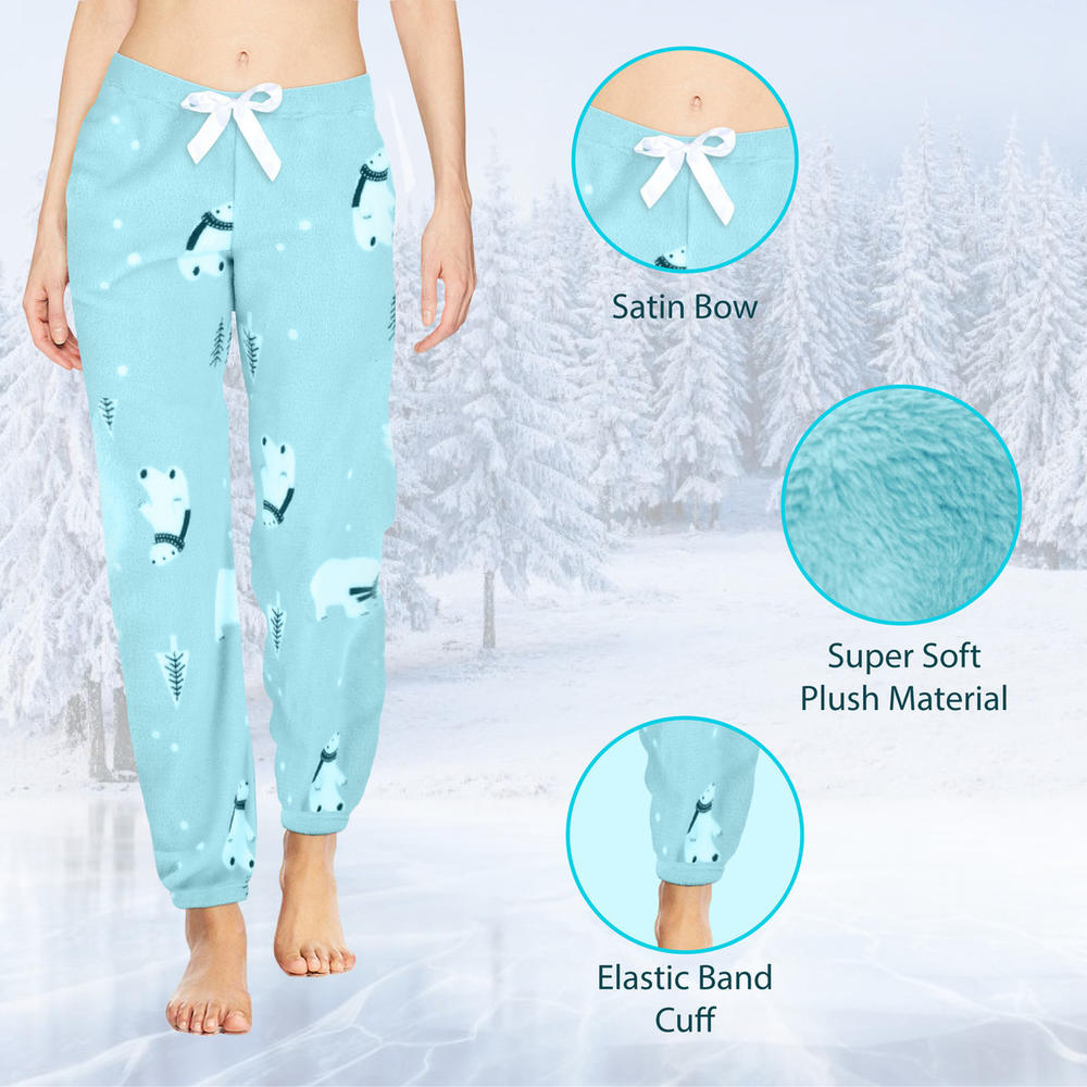 Bargain Hunters 3-Pack: Womens Printed Ultra-Soft Comfy Stretch Micro-Fleece Pajama Lounge Pants