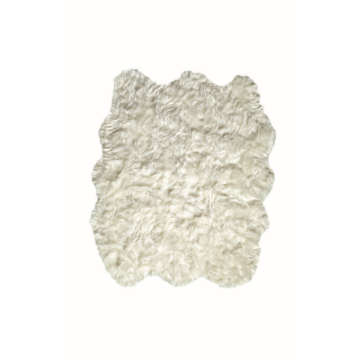 Luxe  Gordon Faux Sheepskin Sexto Rug  1-Piece  Off-white  5x6