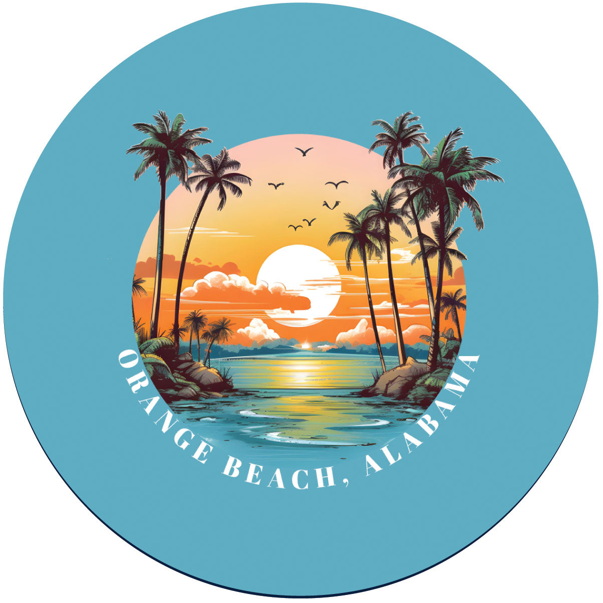 R and R Imports Orange Beach Alabama Design B Souvenir Coaster Paper 4 Pack