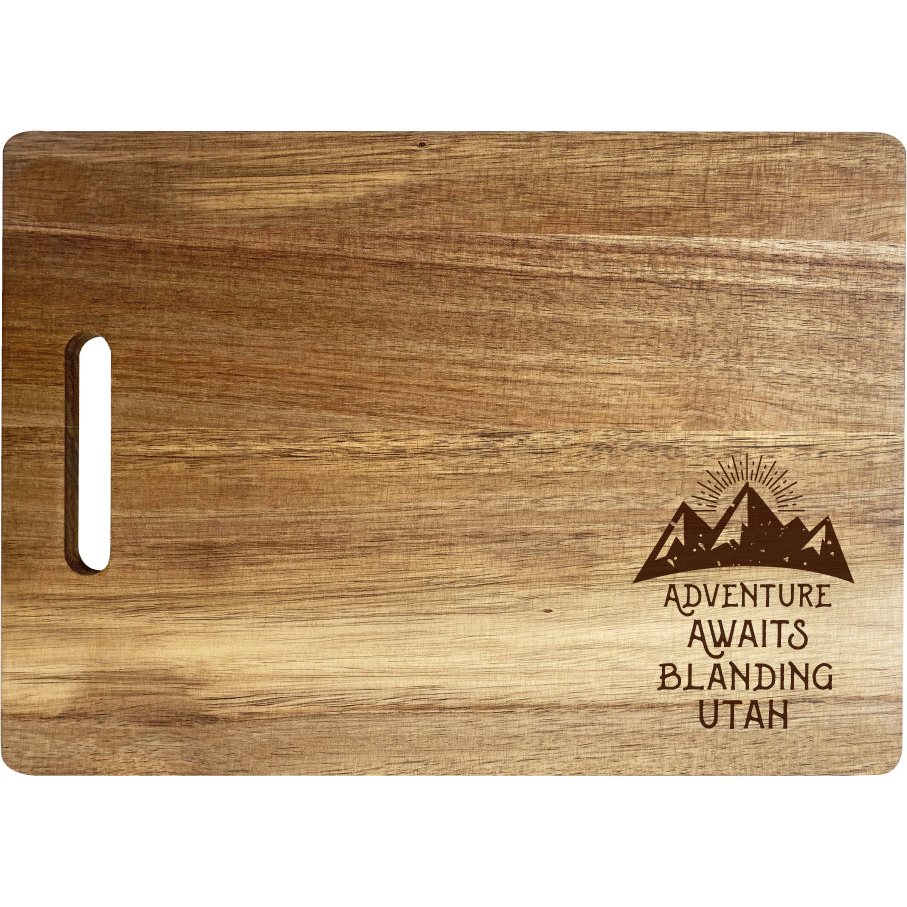 R and R Imports Blanding Utah Camping Souvenir Engraved Wooden Cutting Board 14" x 10" Acacia Wood Adventure Awaits Design