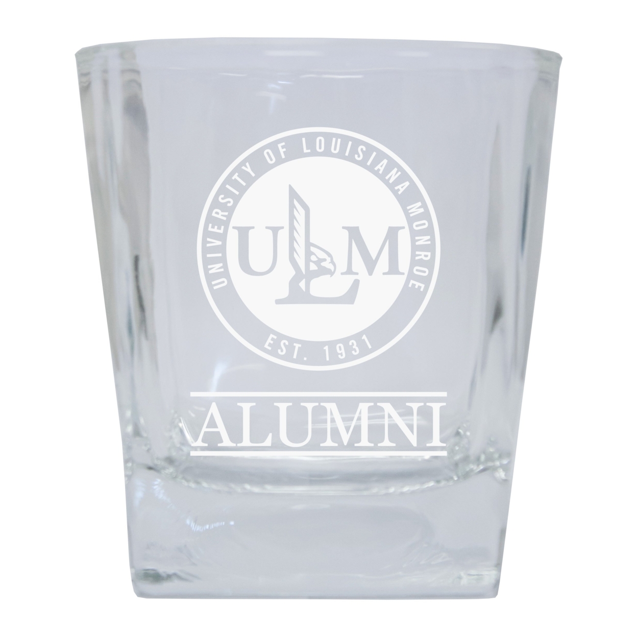 R and R Imports University of Louisiana Monroe Alumni Elegance 10oz Etched Glass Tumbler