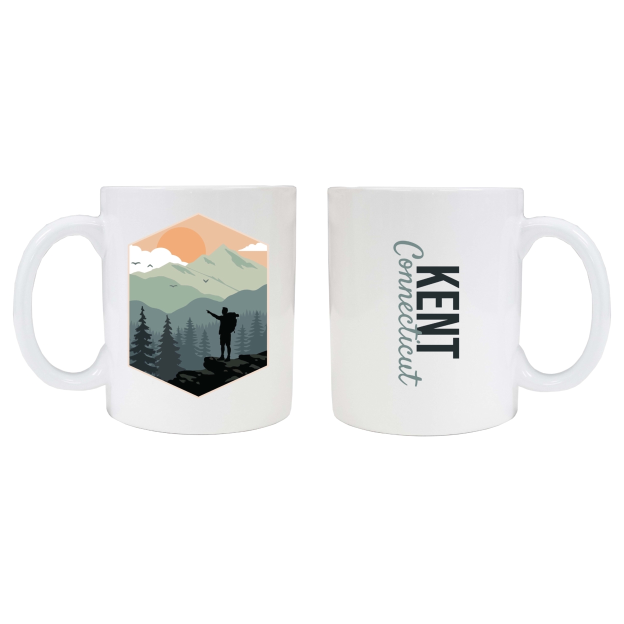 R and R Imports Kent Connecticut Souvenir Hike Outdoors Design 8 oz Coffee Mug 2-Pack