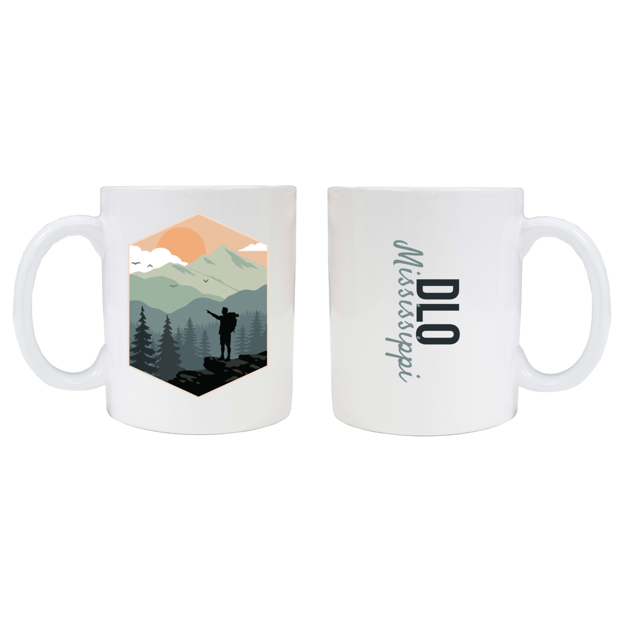 R and R Imports Dlo Mississippi Souvenir Hike Outdoors Design 8oz Coffee Mug 2-Pack