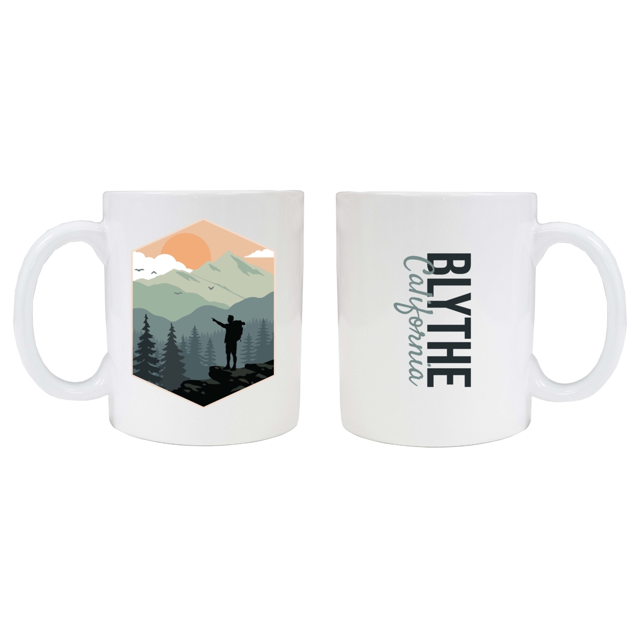 R and R Imports Blythe California Souvenir Hike Outdoors Design 8 oz Coffee Mug 2-Pack