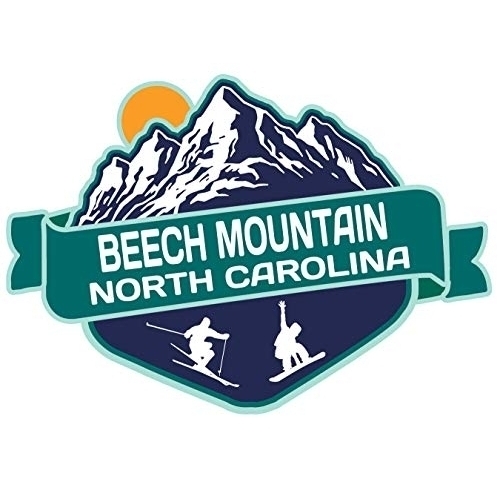 R and R Imports Beech Mountain North Carolina Ski Adventures Souvenir 4 Inch Vinyl Decal Sticker Mountain Design 4-Pack
