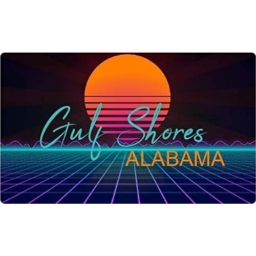 R and R Imports Gulf Shores Alabama 4 X 2.25-Inch Fridge Magnet Retro Neon Design