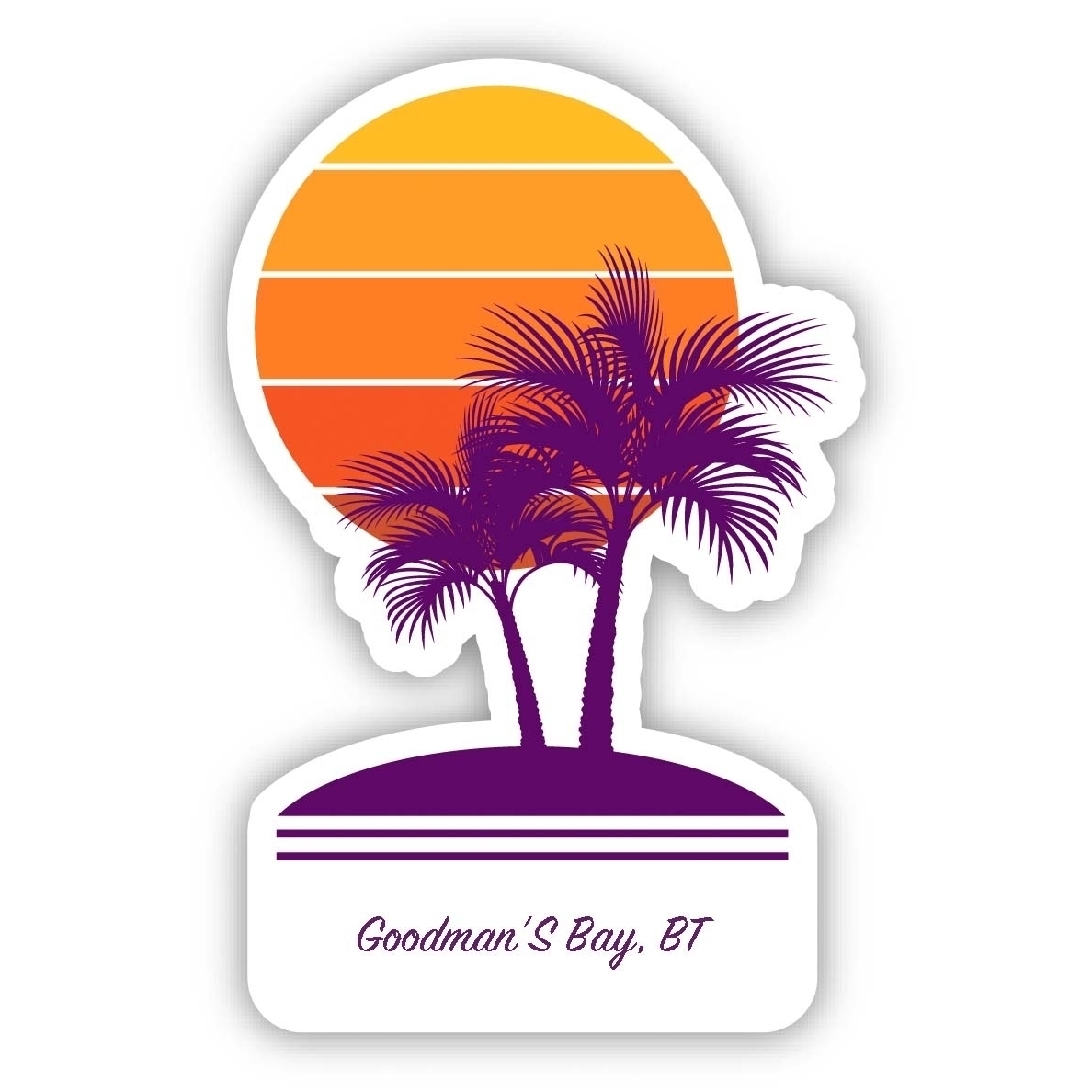 R and R Imports Goodman'S Bay The Bahamas Souvenir 4 Inch Vinyl Decal Sticker Palm design
