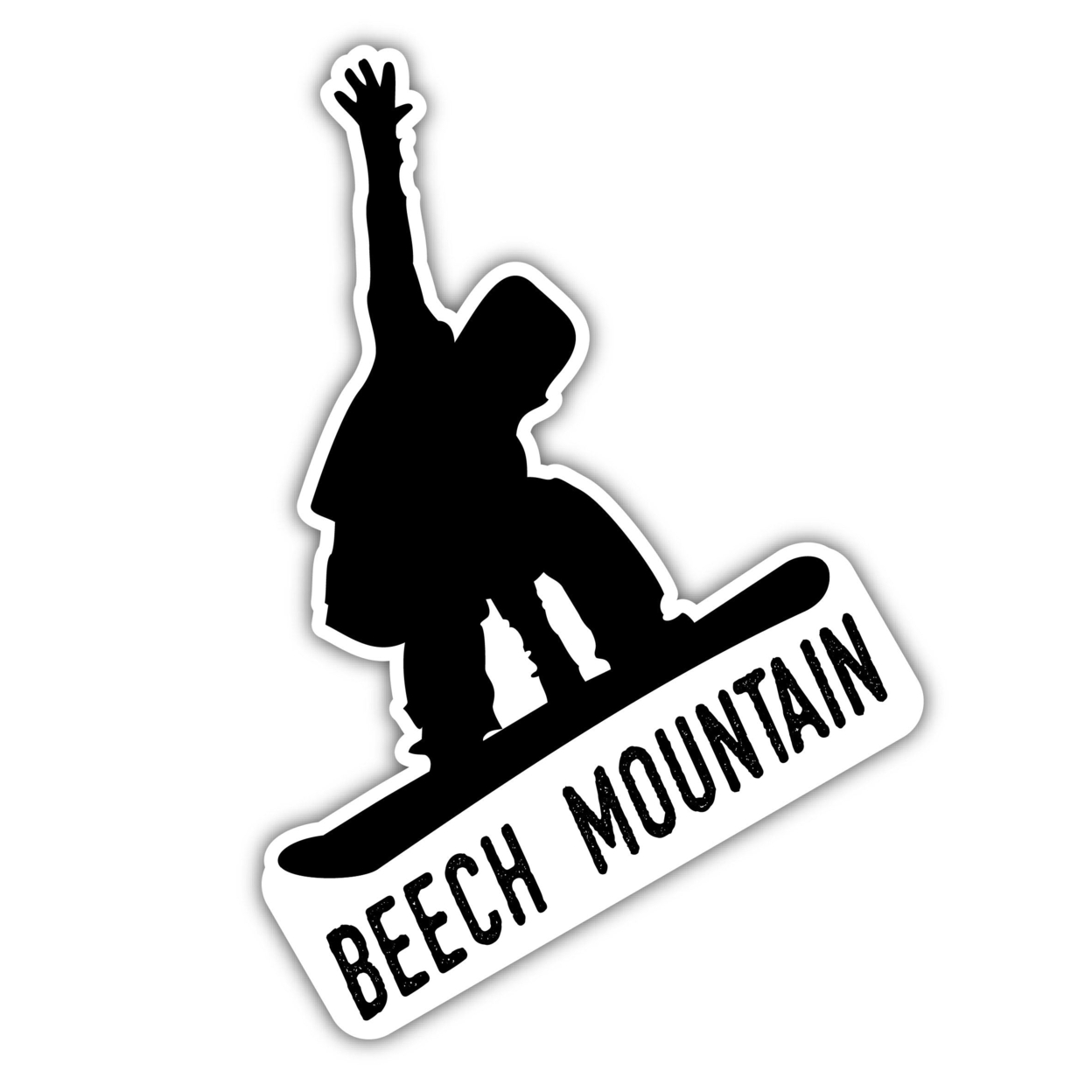 R and R Imports Beech Mountain North Carolina Ski Adventures Souvenir 4 Inch Vinyl Decal Sticker Board Design
