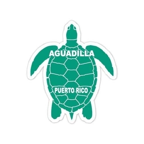 R and R Imports Aguadilla Puerto Rico 4 Inch Green Turtle Shape Decal Sticker