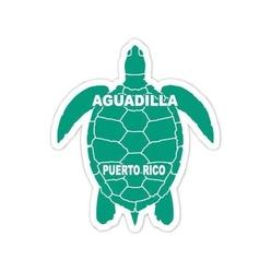 R and R Imports Aguadilla Puerto Rico 4 Inch Green Turtle Shape Decal Sticker
